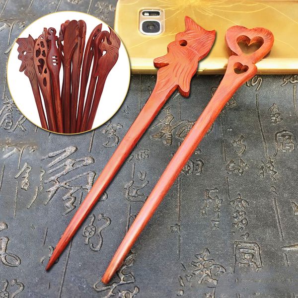 

Fashion Chinese Retro Wooden Hand-Carved Hairpin Classical Lady Chopstick Hair Stick Women Styling Hair Accessories Tools
