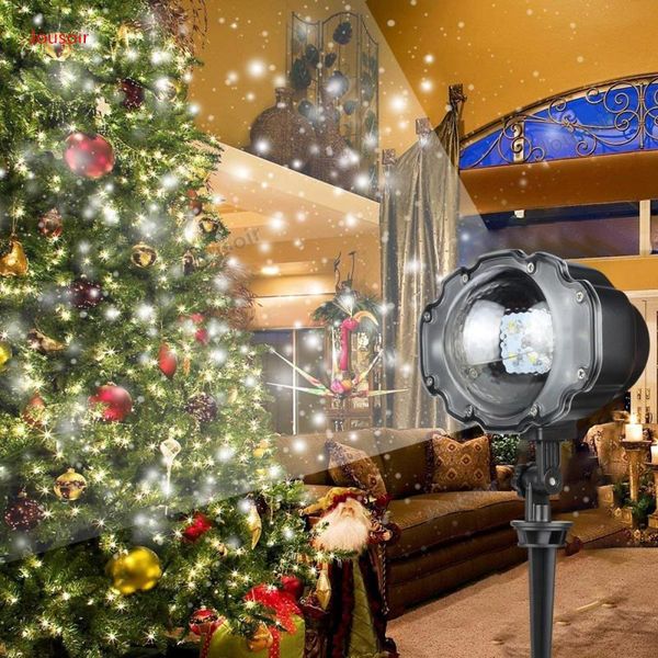 

lawn lamps mini snowfall projector ip65 moving snow outdoor garden laser lamp christmas snowflake light for party cd50 t05
