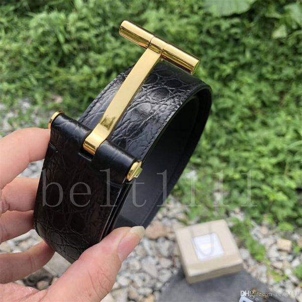 

belts men clothing accessories business belts for men big buckle fashion mens genuine leather belts wholesale with original box, Black;brown