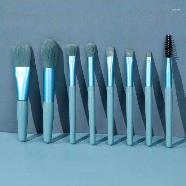 

cosmetics makeup brush set 8pcs mini portable eyeshadow foundation blush brushes with wooden handle soft bristles1