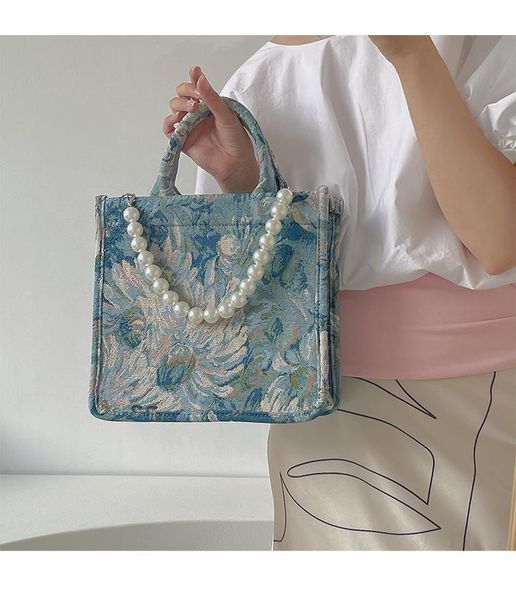 

evening bags luxury flowers crossbody bag designer pearl handbag for women 2021 lady fashion big capacity tote ins trends shoulder