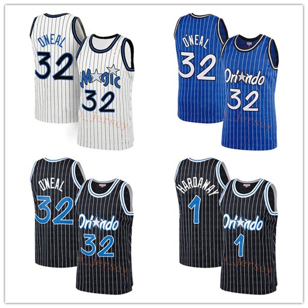 

2021 kids orlando magic jersey shaquille o'neal 32 blue black penny hardaway 1 stitched retro vintage youth basketball jerseys, Black;red