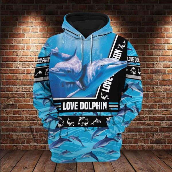 

men's hoodies & sweatshirts 2021 autumn fashion 3d printing pattern fish hoodie casual, Black