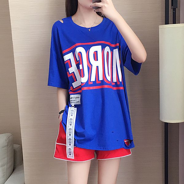 

women's plus size tracksuits sportswear loose and slim spring summer large 2021 wide leg shorts short sleeve t-shirt two piece set