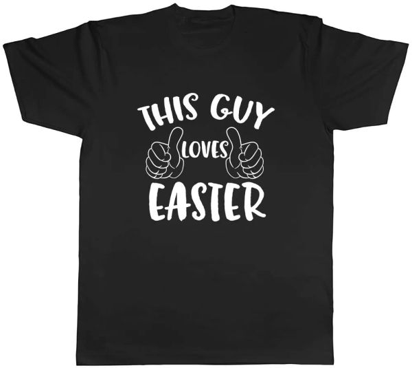 

this guy loves easter mens t-shirt tee, White;black