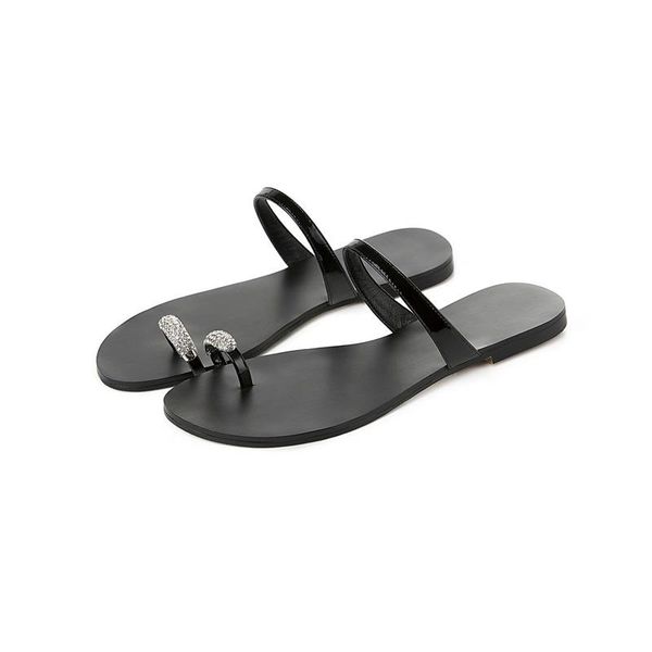 

brand women shoes summer fashion leather sandals flat heel casual dress gladiator slippers femme mules, Black