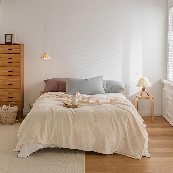 

blankets lrea soft white star blanket for bed winter sofa home decoration 70x100cm small travel