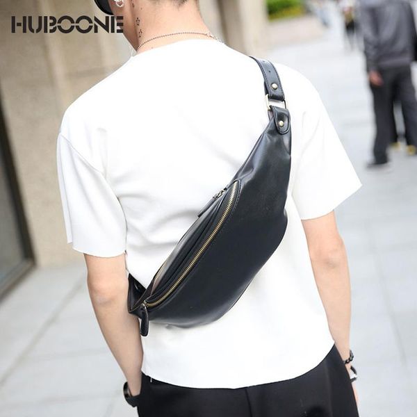 

waist bags pu leather bag men fanny pack men's belt pouch handkerchief bananka chest bum male heuptas