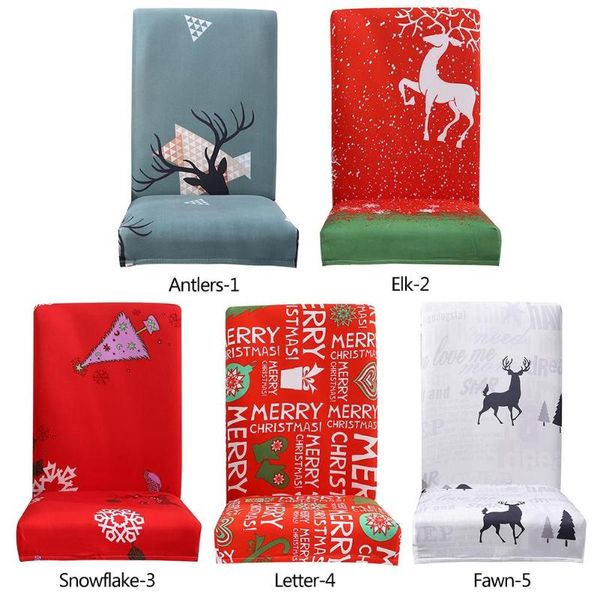 

chair covers christmas print removable cover stretch banquet seat case slipcover decoration for home