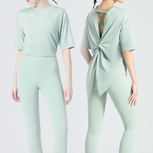 

workout shirts for women open back short sleeve t-shirts activewear exercise running yoga outfit