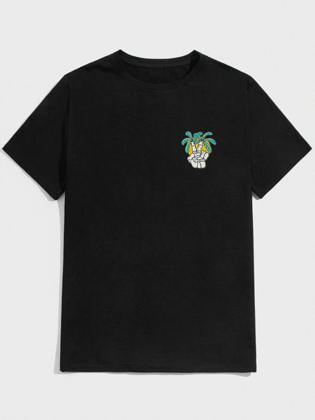 

romwe x shortnsply guys skeleton & tree graphic tee l1xg#, White;black