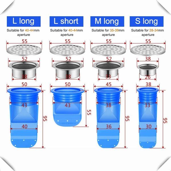 

pest control silicone anti-odor stainless steel cover floor drain core kitchen gadgets sewer accessories round deodorant bath accessory set