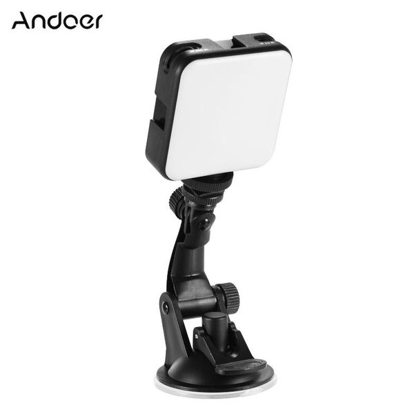 

andoer video pography lighting kit with led light rechargeable cold shoes suction cup mount for laplive streaming flash heads
