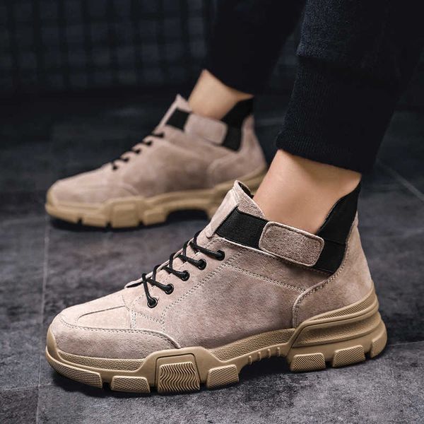 

autumn and winter tooling shoes martin boots middle men's fashion big head casual british versatile, Black