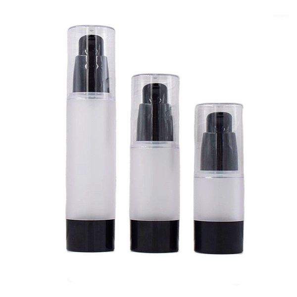 

storage bottles & jars 20pcs black airless emulsion lotion pump bottle cosmetic vacuum for cream foundation essence packing 15ml 30ml 50ml