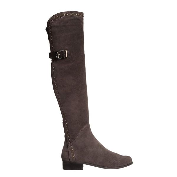 

boots female women shoes genuine leather rivet belt buckle stitch over-the-knee motorcycle botas de mujer booties, Black