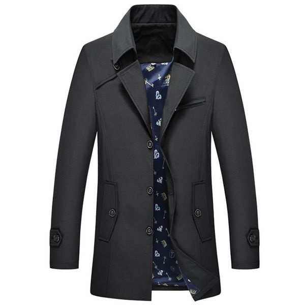 

men's trench coats thoshine brand spring summer men short style thin buttons male fashion outerwear jackets plus size 7xl, Tan;black