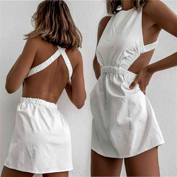 

summer sleeveless backless bandage women dresses white mini party beach casual club female, Black;gray
