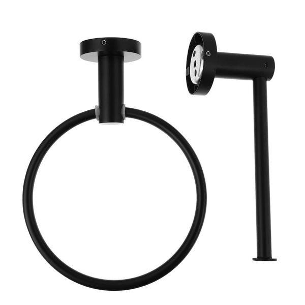 

toilet paper holders 2pcs wall-mounted towel ring bathroom hanging rod rack