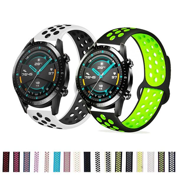 

watch bands 20/22mm band for samsung gear s3 frontier/classic sport breathable silicone bracelet galaxy 46mm/42mm/active 2 strap, Black;brown