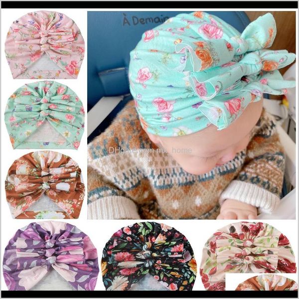 

caps hats accessories baby kids maternity drop delivery 2021 spring and autumn childrens soft knitted fabric pleated bow printed baby pullov, Yellow