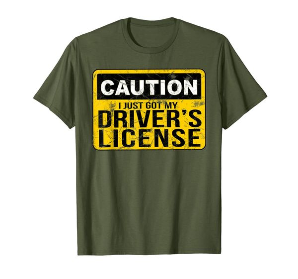 

funny driver's license t shirt for new drivers, White;black