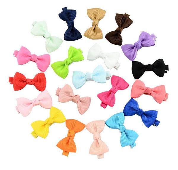 

2 inch mix color small grosgrain ribbon bows hairgrips children bowknot hairclips kids hair accessories a15, Slivery;white