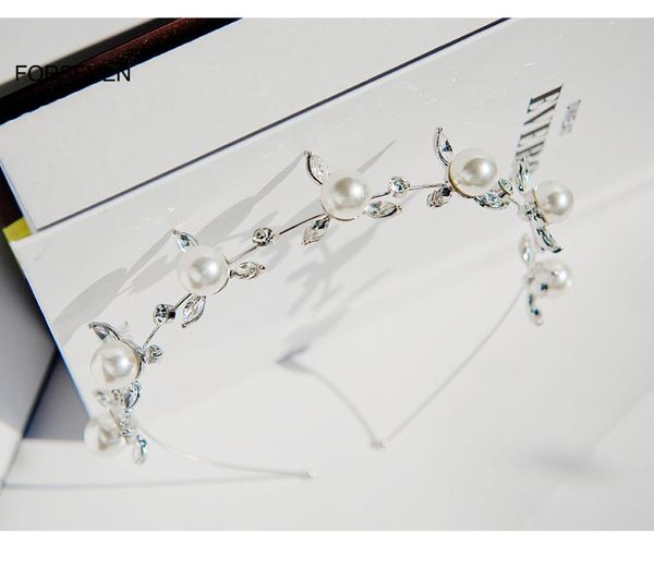 

hair clips & barrettes floral beaded headband fresh girl bridal hoop faux pearl rhinestones headdress accessories for bride women sl, Golden;silver
