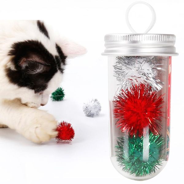 

cat toys 2021 interactive christmas style holiday simple crinkle dog portable stylish toy ball mix color set