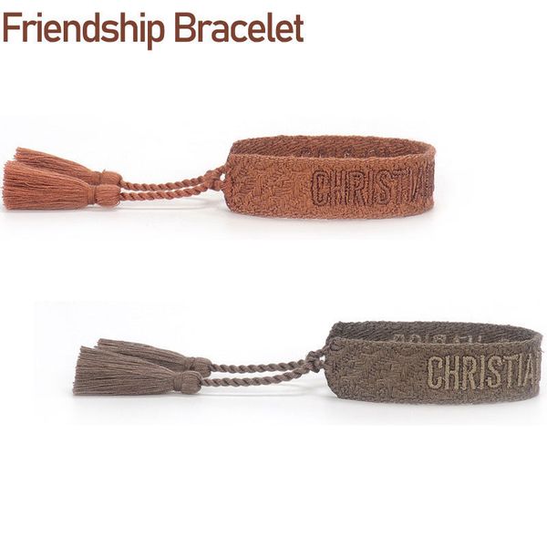 

[#100-#141] d family letter hand woven color matching tassel bracelet mori women's friendship bracelet, Golden;silver