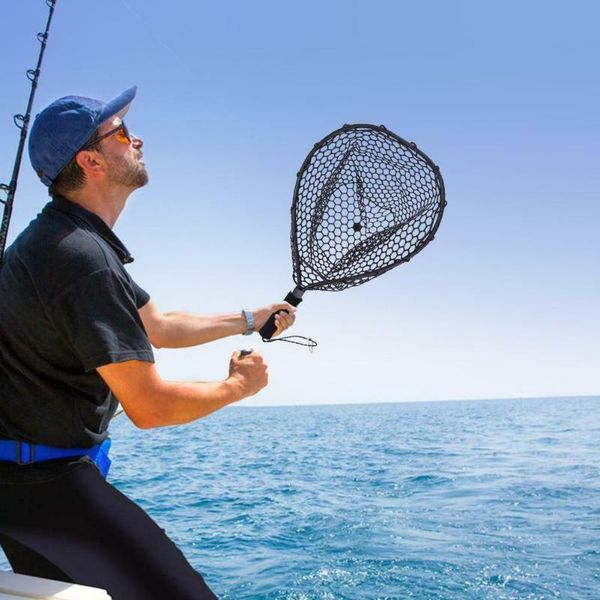 

fishing accessories net aluminum pole retractable telescoping foldable landing rubber ya88