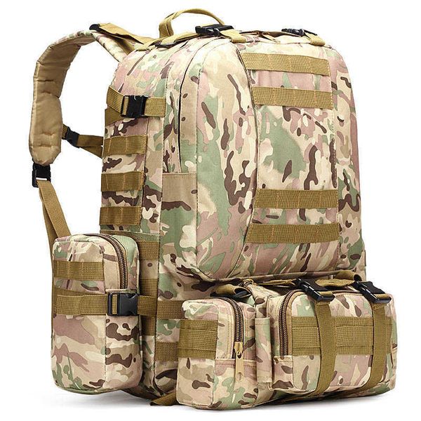 Большая мощность 50L Mochila Militar Tactical рюкзаки 3P Softback Открытый Рыбалка Кемпинг Охота Водонепроницаемый Rucksack Мужские сумки Q0721