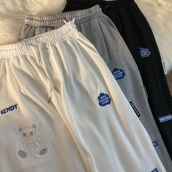 

women's pants & capris official figure real-price sports casual for women loose tappered, Black;white