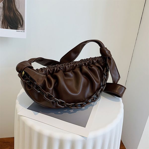 

70% factory store small fresh and versatile clouds 2021 korean version autumn solid color fold fashion simple hand carrying one shoulder arm