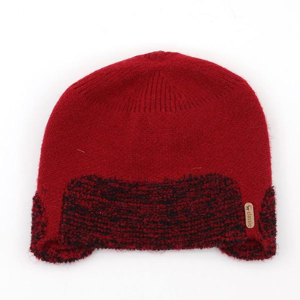 

caps & hats 2021 winter beanies men's knitted wool hat outdoor riding ear protection thick warm brimless fur bonnet gorras hombre, Yellow