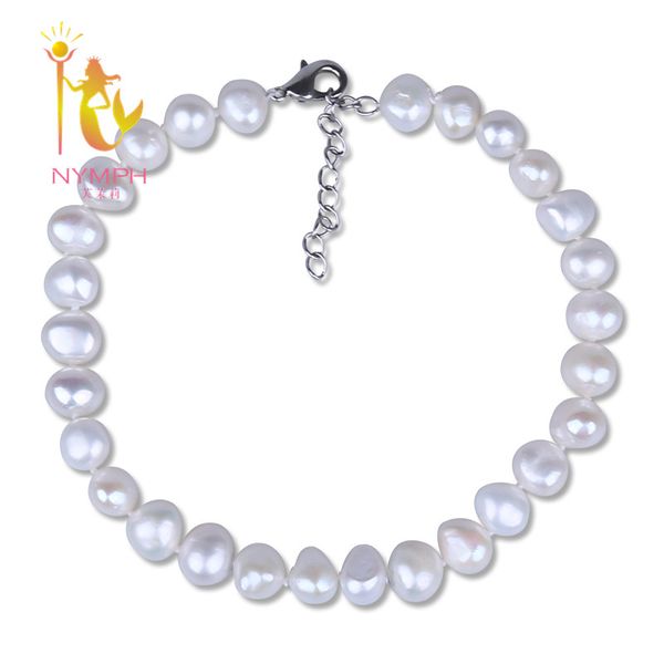 

[nymph]baroque pearl anklets natural freshwater pearl jewelry fashion 8-9mm trendy gift for party [f209], Red;blue