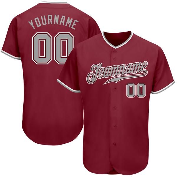 

custom crimson gray-white authentic baseball jersey, Blue;black