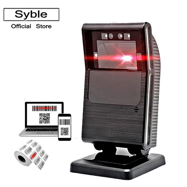 

barcode scanner, 2d qr omnidirectional automatic scan platform with usb cable for market retail store, xb-8206g scanners