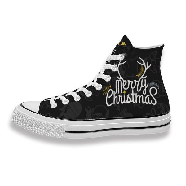 

custom printed merry christmas reindeer antlers sneakers high mens womens running shoes skateboard diy trainers canvas casual shoe