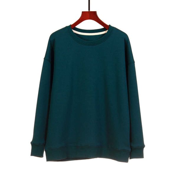 

fashion hoodies women's round ne pullover long sleeve sweater neutral with plush thiening in autumn and winter 2021, Black