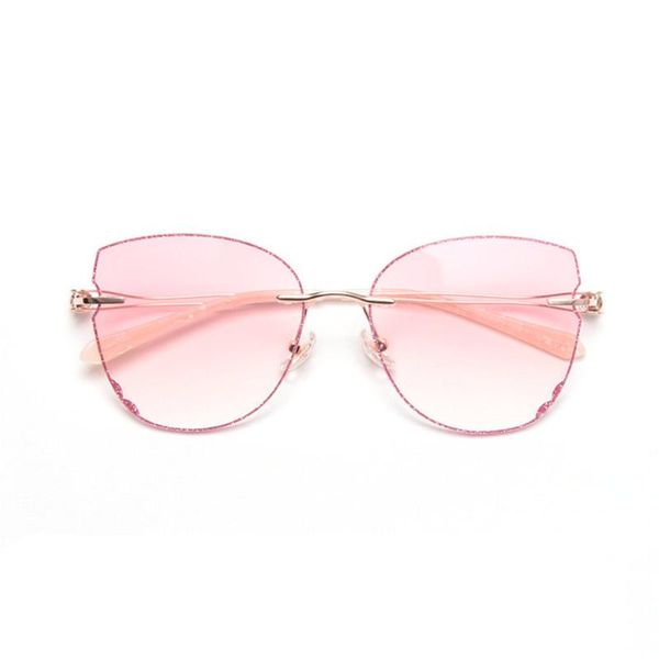 

unique rimless women sunglasses brand designer clear ocean lens eyewear butterfly shape ladies sun glasses uv400 fml, White;black