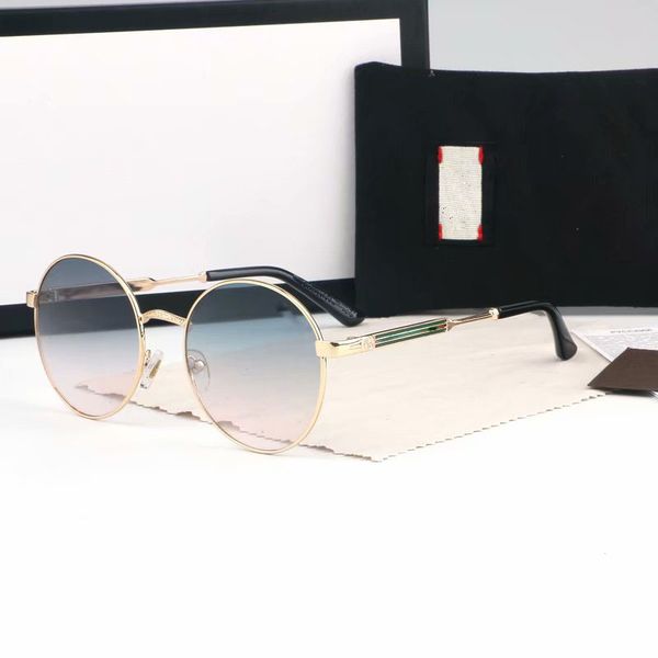 

wholesale mens womens designer sunglasses sun glasses round fashion gold frame glass lens eyewear for man woman with original cases boxs mix, White;black