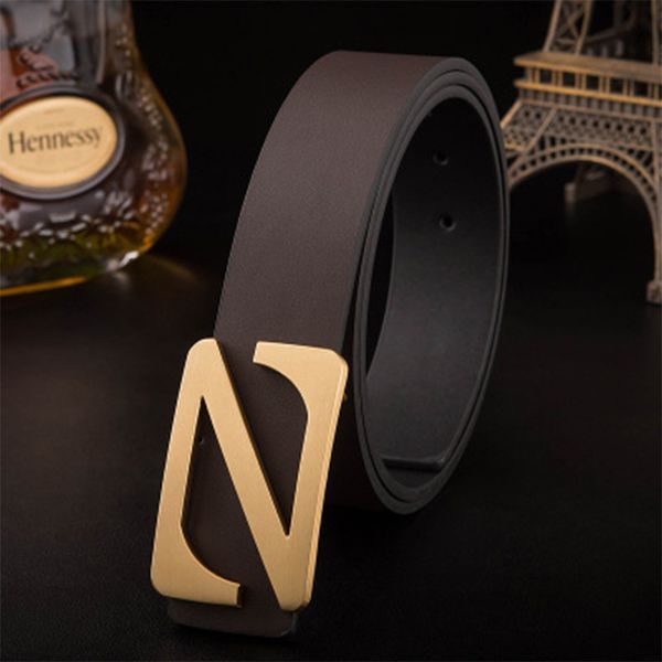 

men's business belt with leather on both sides, Black;brown