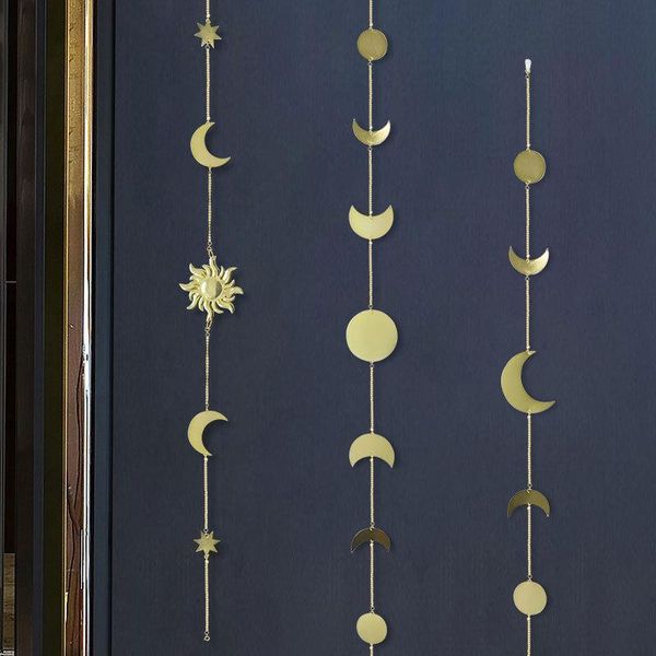 

home ornaments bedroom bedside background wall decoration metal moon sun star pattern decorative objects & figurines