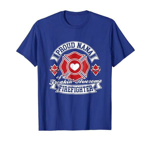 

womens gift for grandma proud nana of a firefighter, White;black