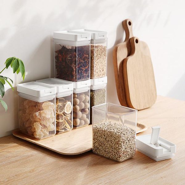 

storage bottles & jars kitchen miscellaneous grain tank plastic food sealed transparent box