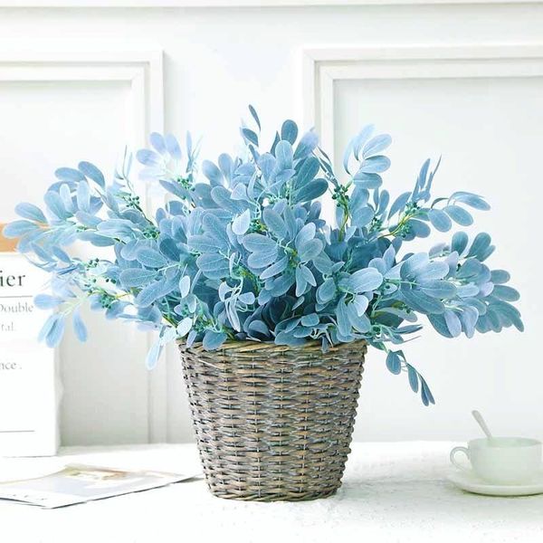

decorative flowers & wreaths artificial green plants, blue jujube leaves 49cmlength, homedecoration,wedding scene vase flower arrangement, g
