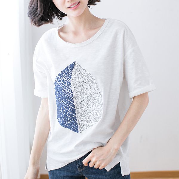

women's t-shirt t-shirt printed with bamboo fibre, cotton, plus size, loose t-shirt, summer , women's clothes, iv6r, White
