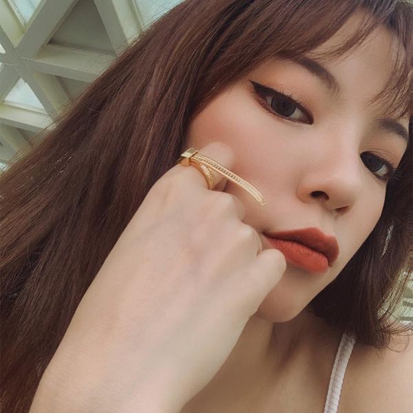 

cluster rings ambush hip hop yilai simple personality 925 silver easy pull ring niche fashion adjustable personal gift for women jewelry, Golden;silver