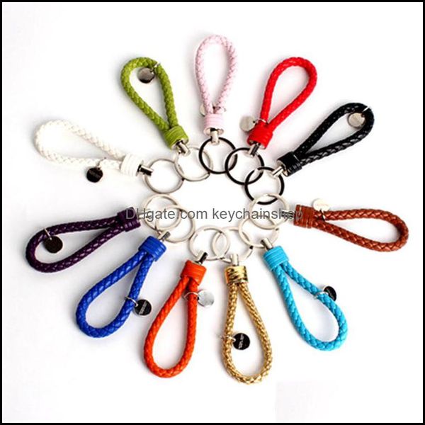 

keychains fashion accessories leather key chain rope handmake chains metal keyrings keychain men or women holder keyring gift drop delivery, Silver